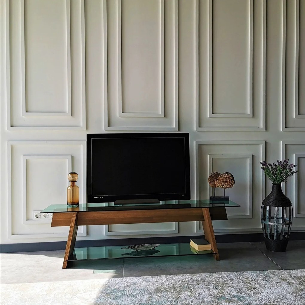 Móvel TV TV202 – Nogueira – 158 cm x 45 cm x 40 cm