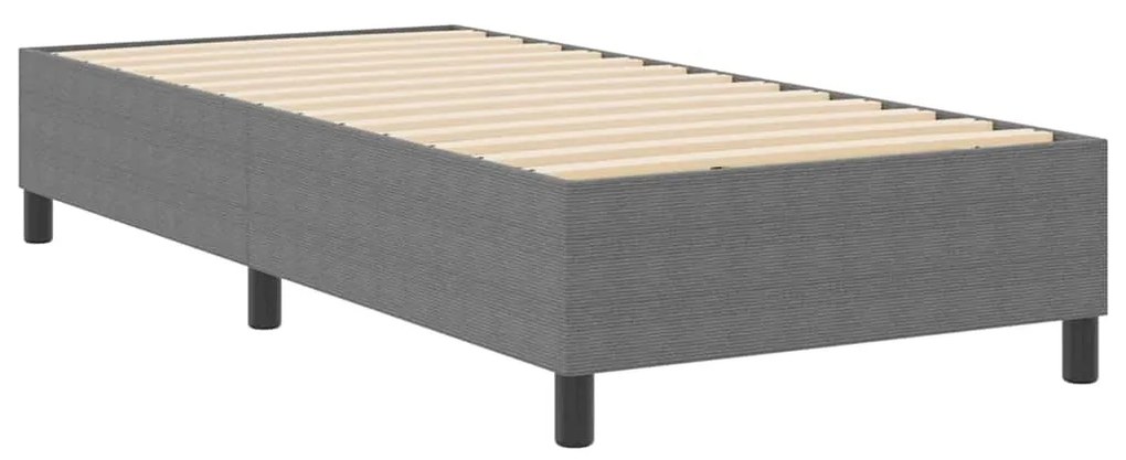 Cama Box vidaXL Cinza Claro 100x200 cm em Tecido Corduroy