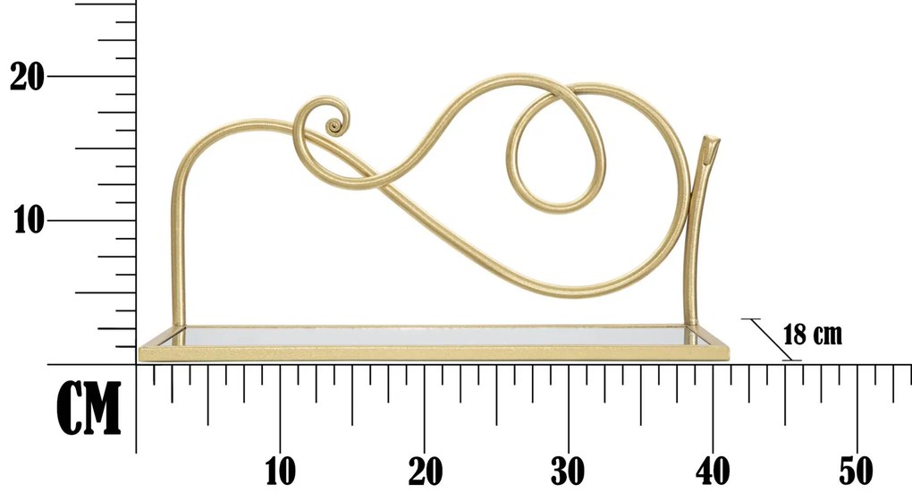 2 PRATELEIRAS DE CABECEIRA 41,5X18X20,5 CM DOURADO