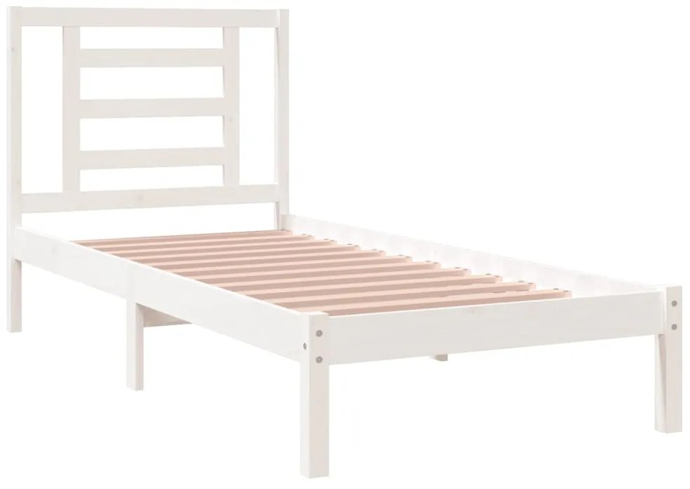 Estrutura cama pequena solteiro 75x190 cm madeira maciça branco
