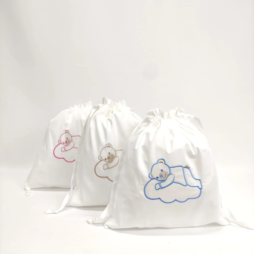Saco Bebé Algodão Urso Nuvem Personalizável