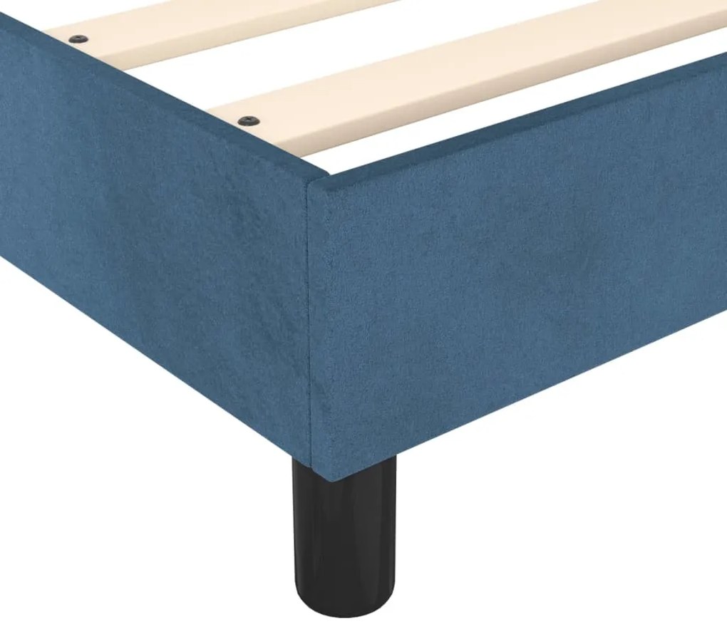 Cama boxspring com colchão 120x200 cm veludo azul-escuro