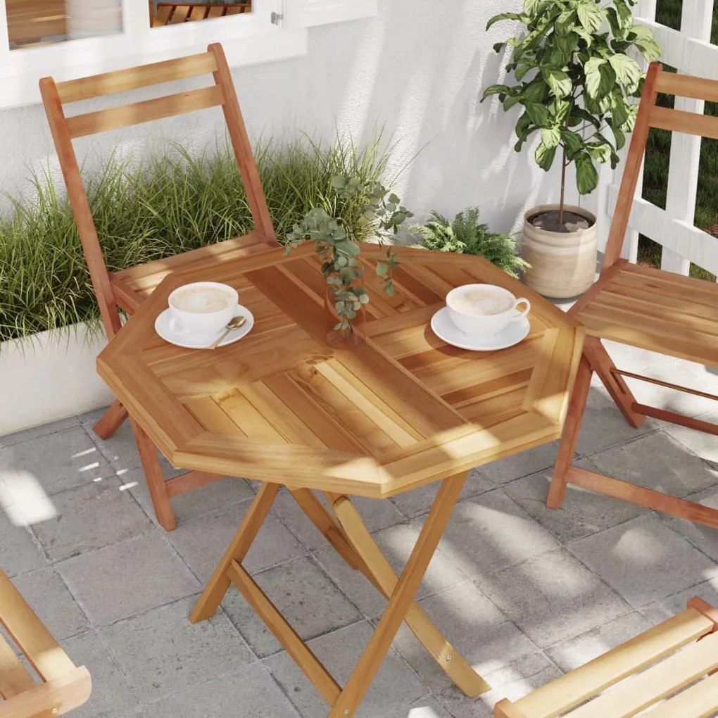 vidaXL Tampo de mesa octogonal 70x70x2,5 cm madeira de teca maciça