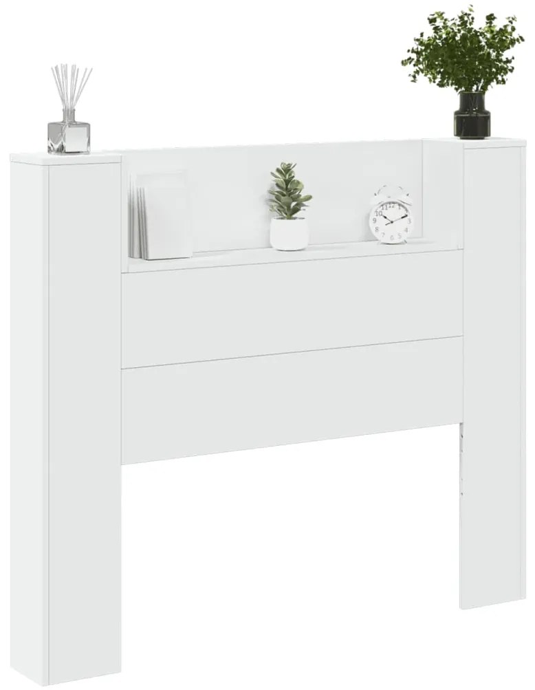 Armário de cabeceira com luzes LED 120x16,5x103,5 cm branco