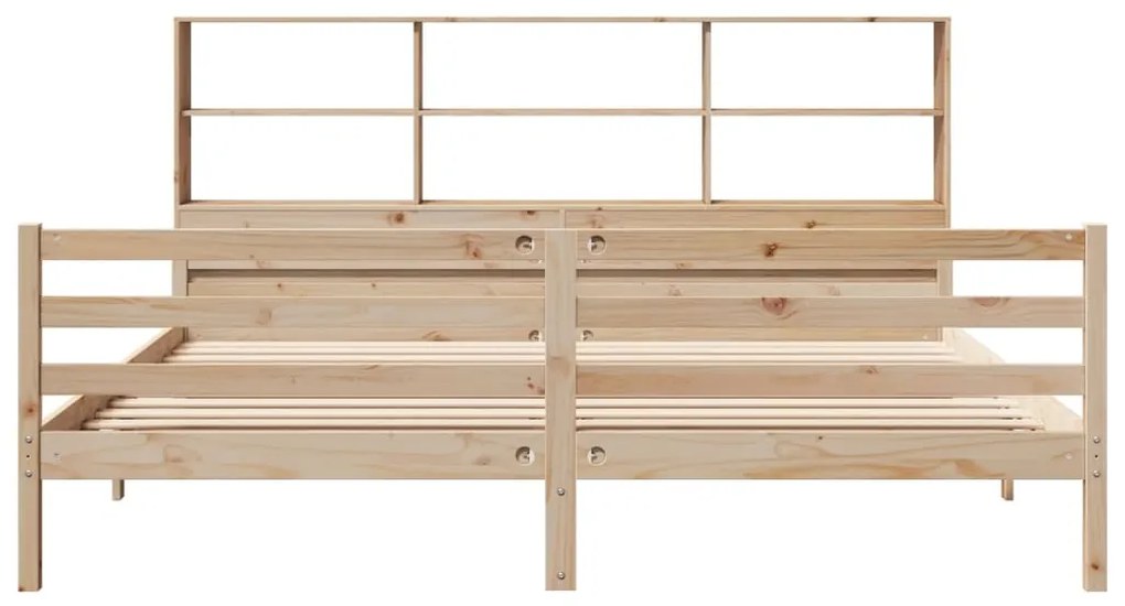 Cama com estante sem colchão 200x200 cm pinho maciço