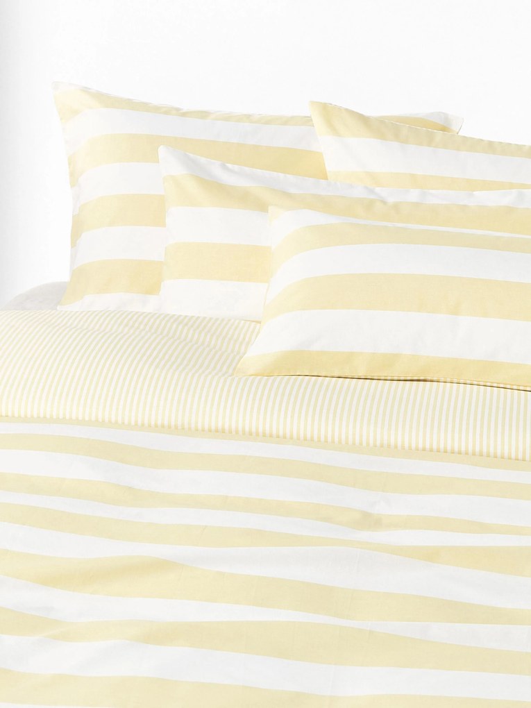 Capa de edredão reversível em algodão às riscas Lorena