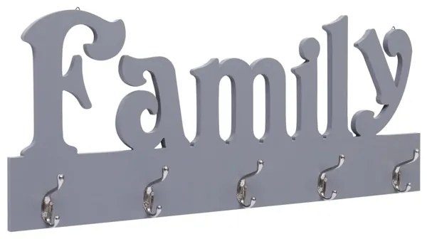 Cabide de Parede Family 74x29,5 cm Cinzento