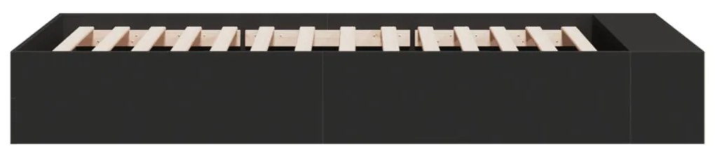 Estrutura de cama 90x190 cm derivados de madeira preto