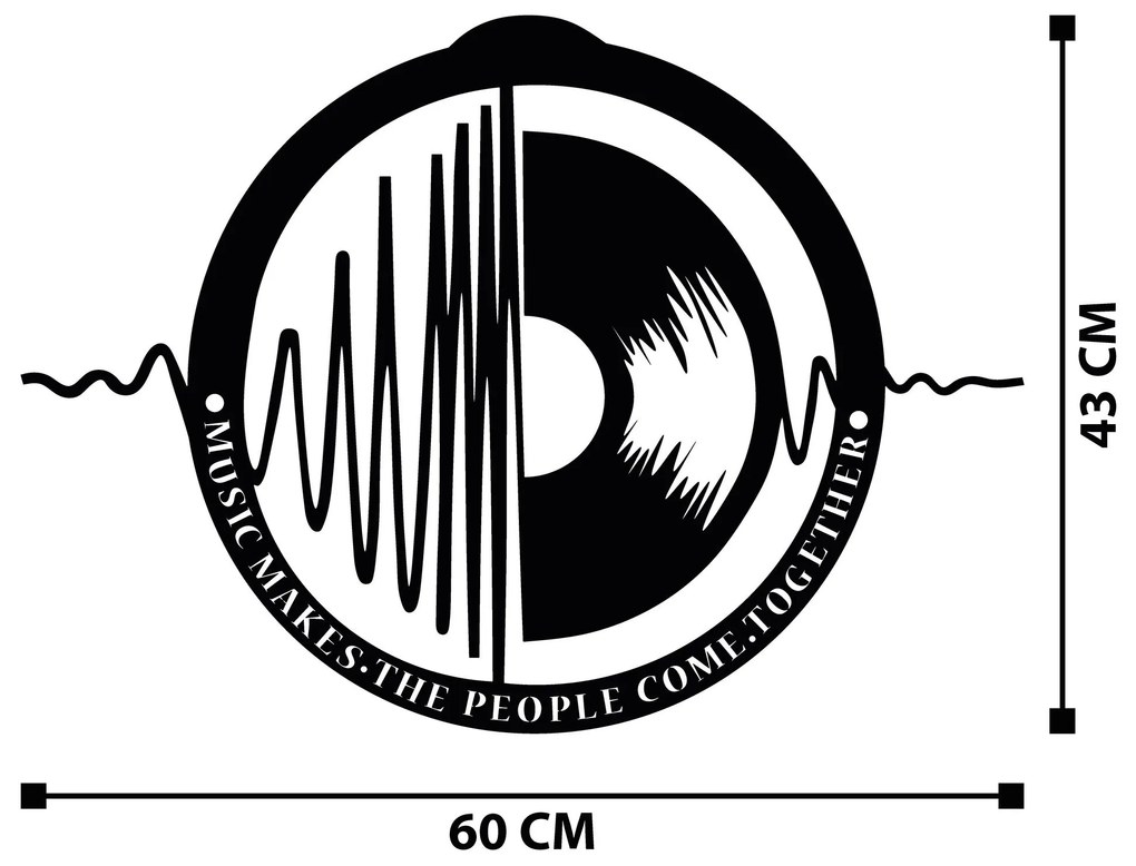 Acessório Decorativo de Parede My Music – Preto – 60 x 43 cm