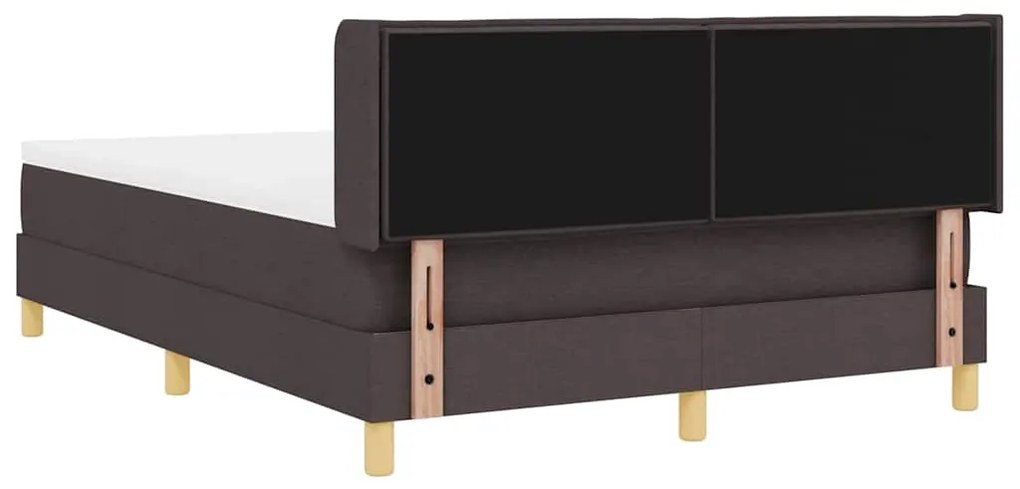 Cama Box Marrom Escuro e Branco 140 x 190 cm Tecido
