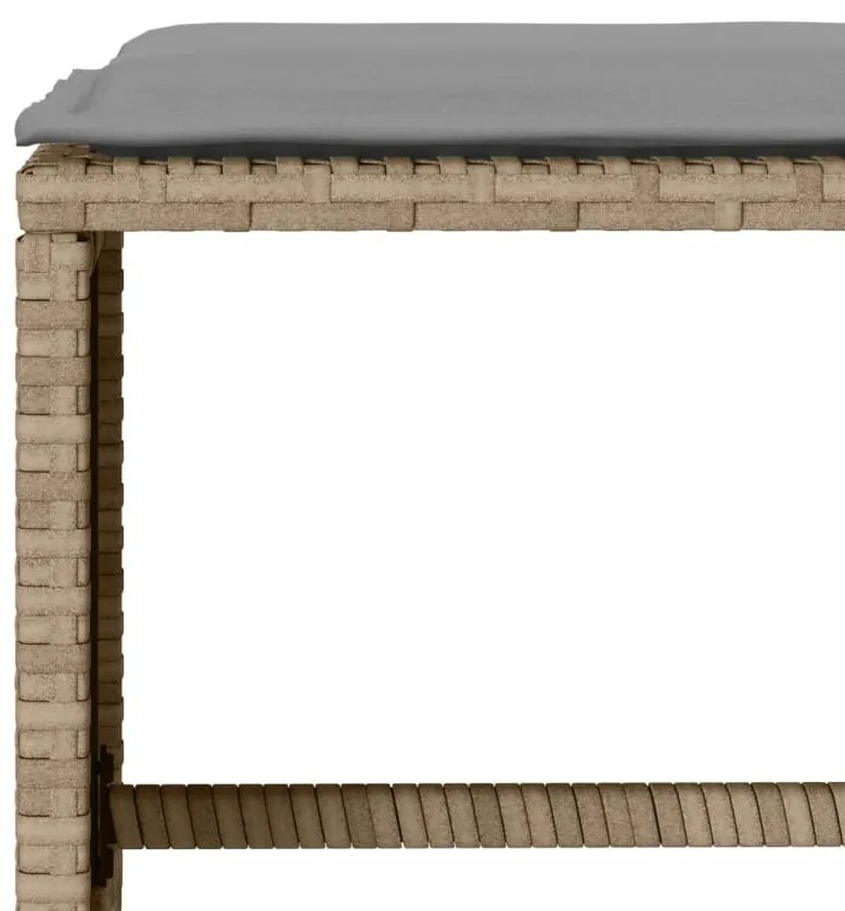 4 pcs conjunto de sofás para jardim c/ almofadões vime PE bege