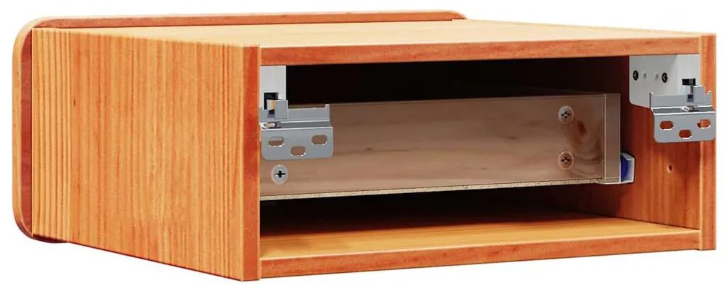 Mesa de Cabeceira Montada na Parede com gaveta Castanho-mel