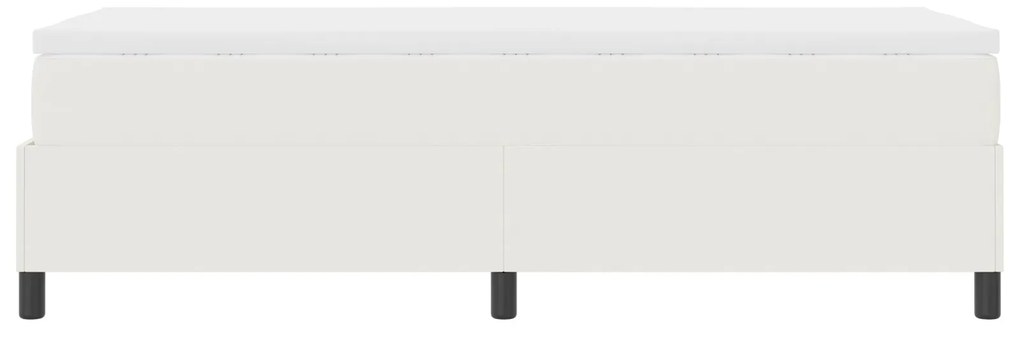Cama Box Spring com Colchão Creme 90x200 cm Tecido de Veludo Cotelê