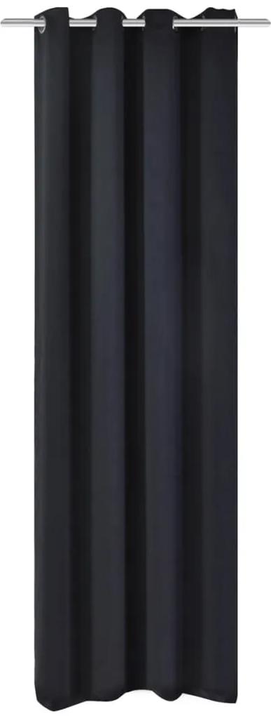 132203 vidaXL Cortinas blackout com ilhós de metal 270x245 cm preto