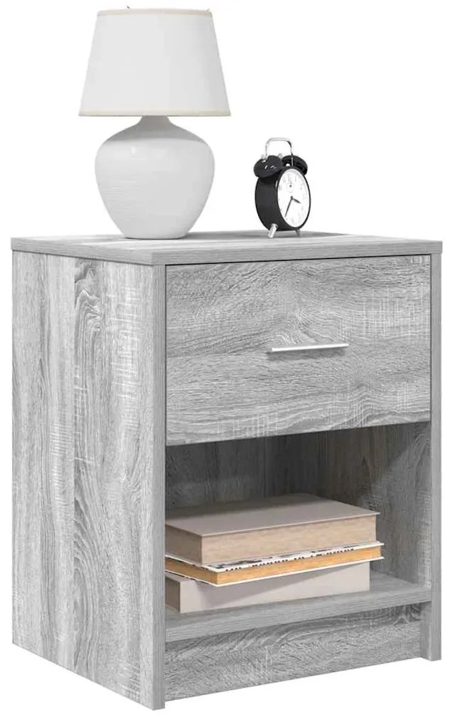 Mesas de cabeceira 2 pcs com gaveta 40x34x50 cm cinzento sonoma