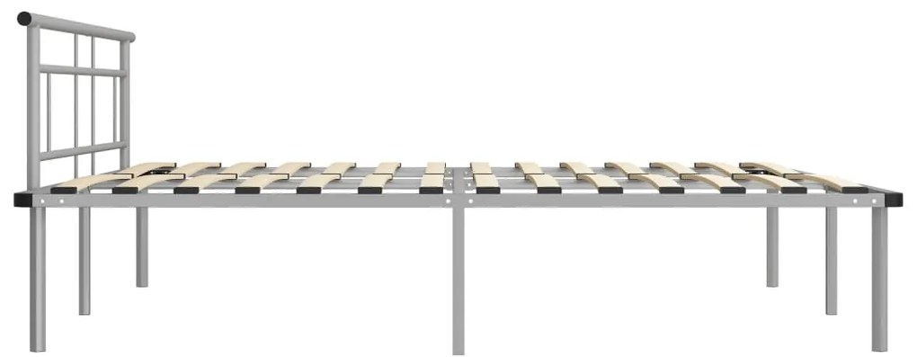 Estrutura de cama metal 200x200 cm cinzento