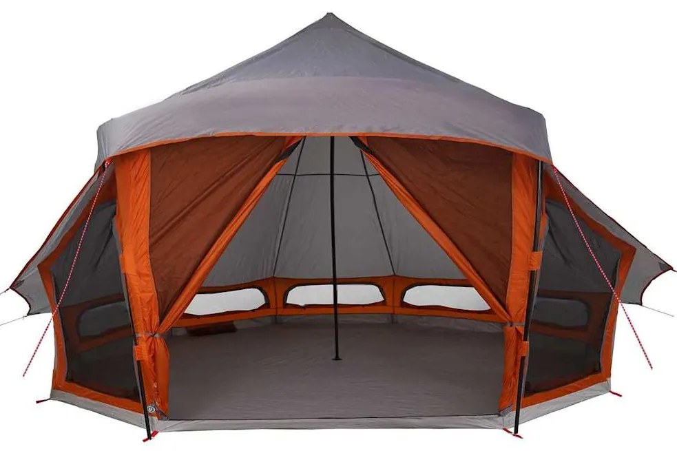 Tenda Familiar Tipi da em Cinza e Laranja pra 10 Pessoas - Impermeável