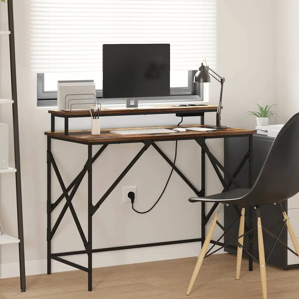 vidaXL Mesa Carvalho Defumado 100 x 50 x 86,5 cm Madeira processada