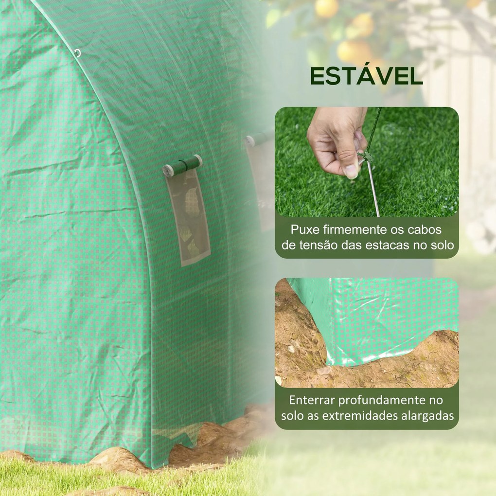 Estufa tipo Túnel 6x3x2 m Estufa de Exterior Com Sistema de Irrigação