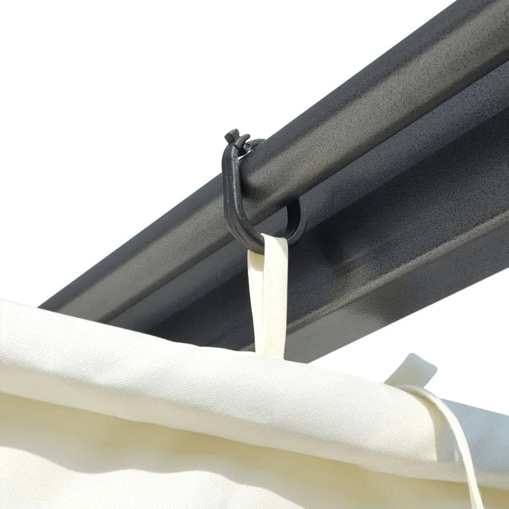 Pérgola com toldo retrátil 3x3 m aço branco nata