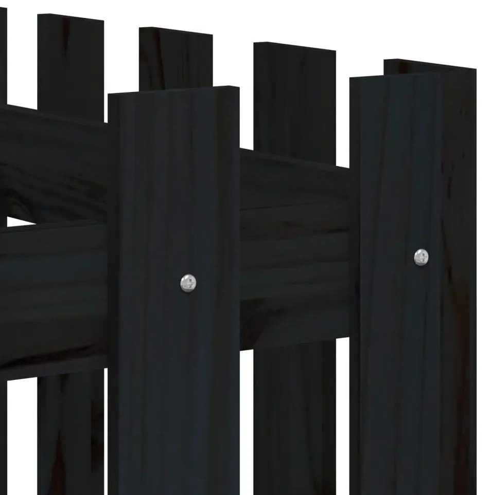 Canteiro elevado c/ design cerca 150x50x70cm pinho maciço preto