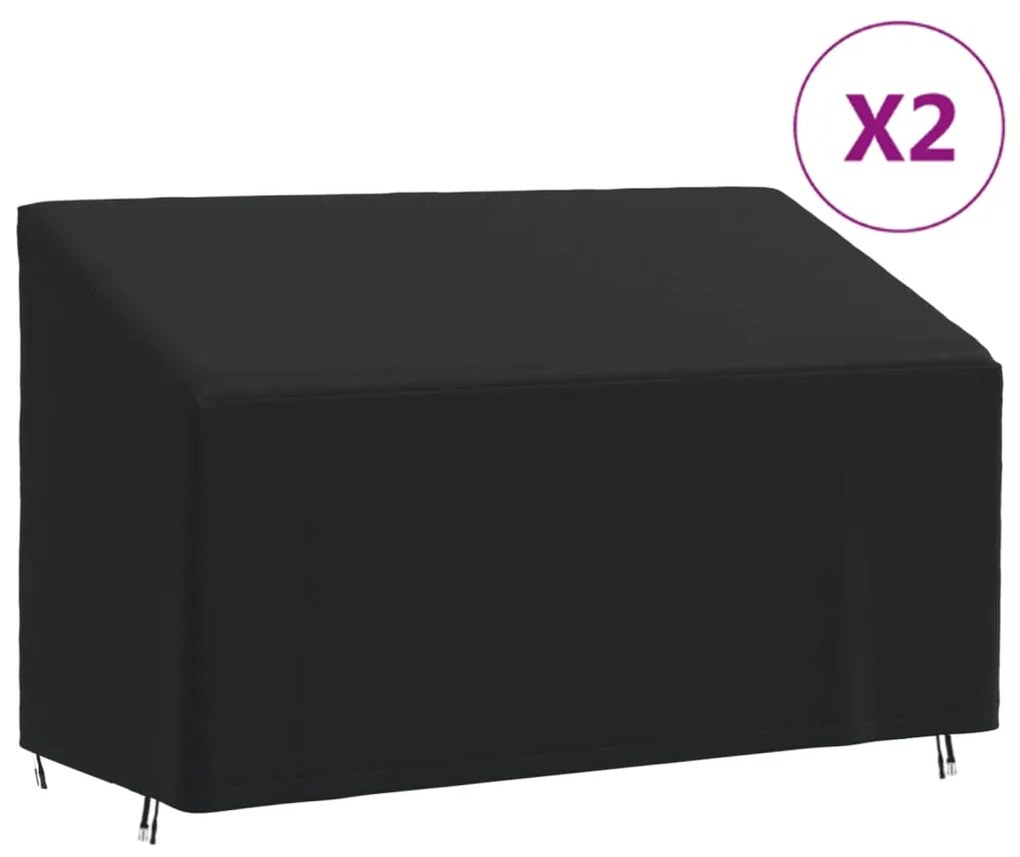 vidaXL Capas p/ bancos de 3 lugares 2 pcs 165x70x65/94 cm oxford 420D