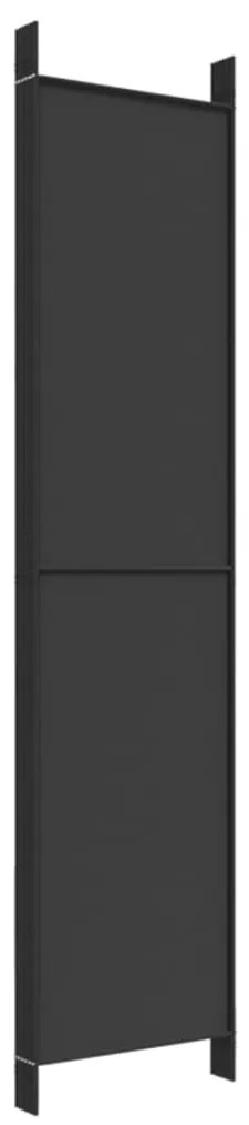 Divisória de quarto com 6 painéis 300x220 cm tecido preto