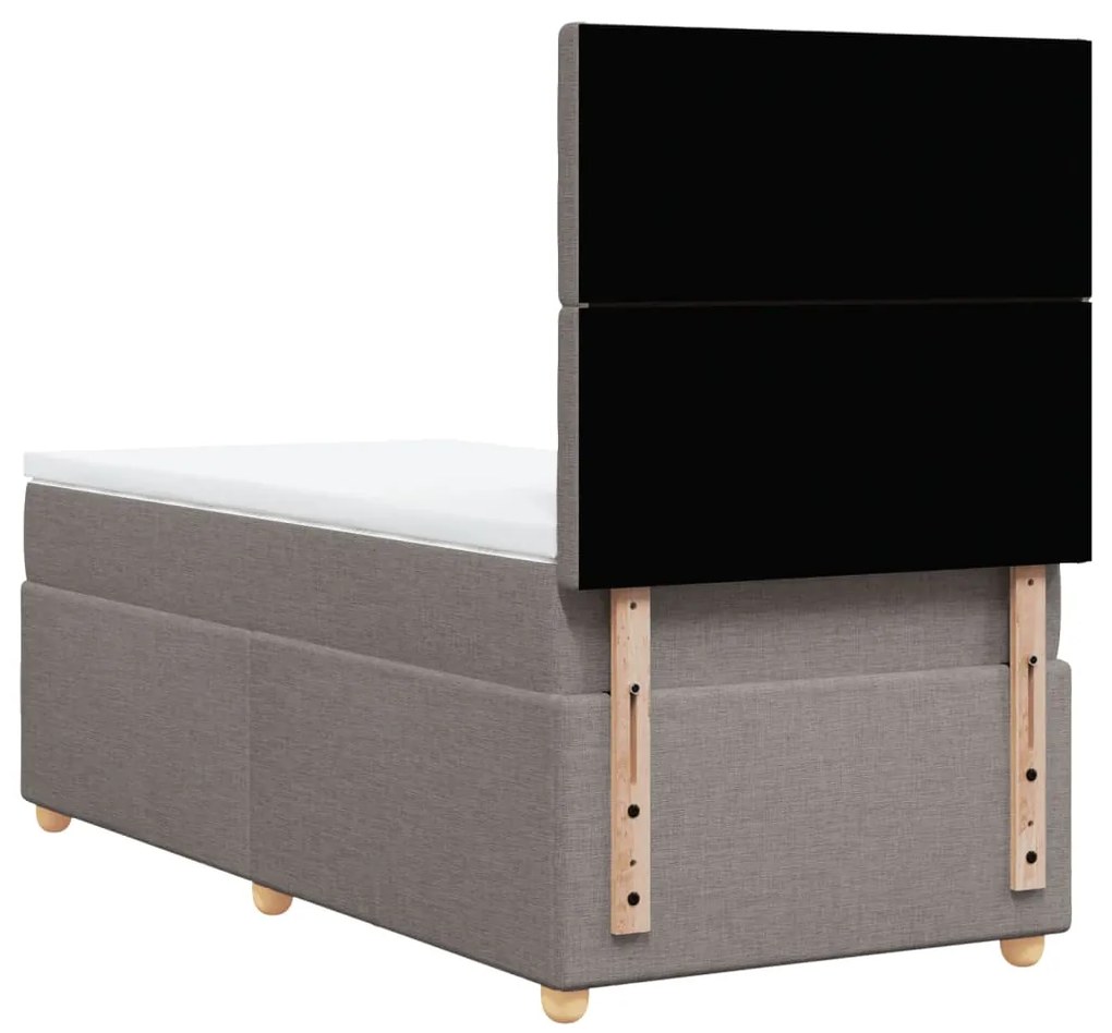 Cama com molas/colchão 90x200 cm tecido castanho-acinzentado