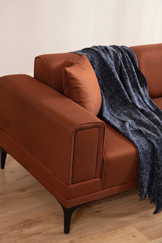Sofá-Cama de Canto Horizon – Vermelho Telha – 250x140 cm