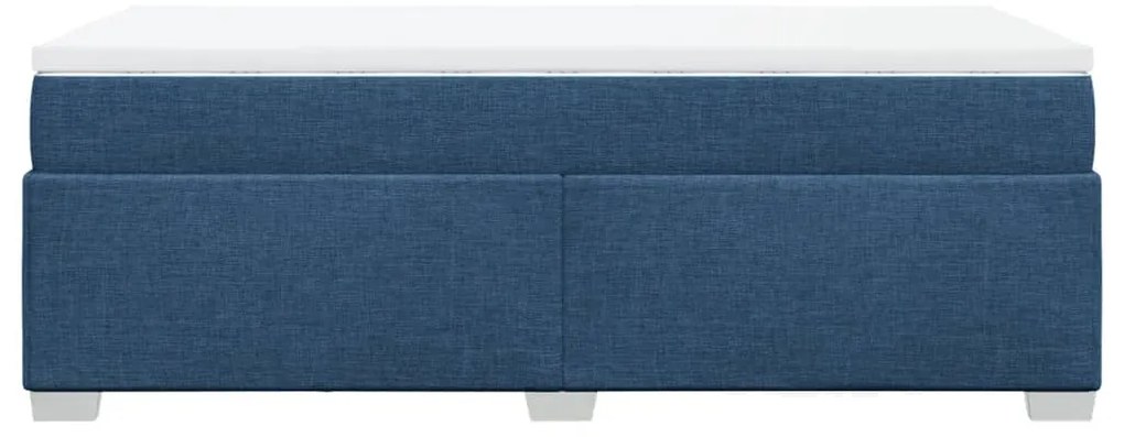Cama com molas/colchão 90x200 cm tecido azul