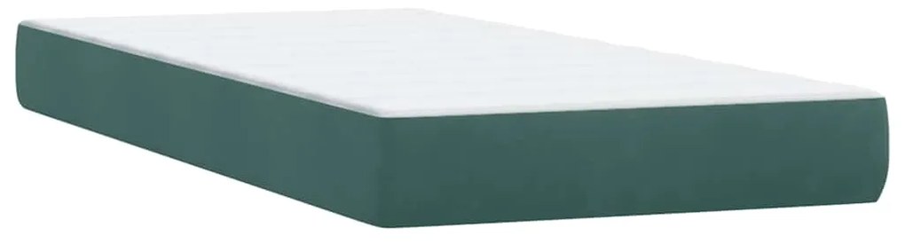 Cama com molas/colchão verde-escuro 80x210 cm veludo