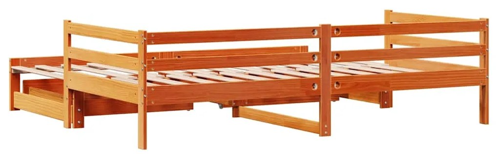 Sofá-cama com gavetão e gavetas 90x200 cm madeira de pinho