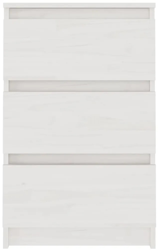 Mesas de cabeceira 2 pcs 40x29,5x64 cm pinho maciço branco