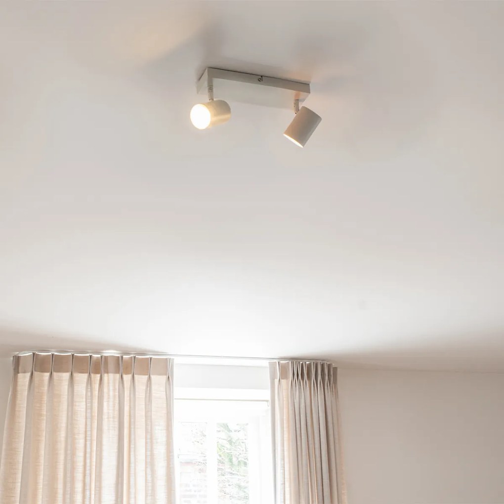 Plafon moderno branco 2-luzes ajustável retangular - Jeana