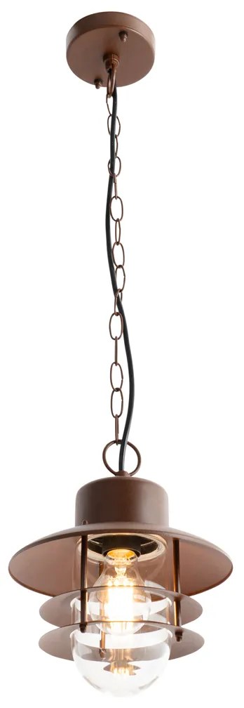 Luminária Pendente Industrial Marrom Ferrugem IP44 - Shell