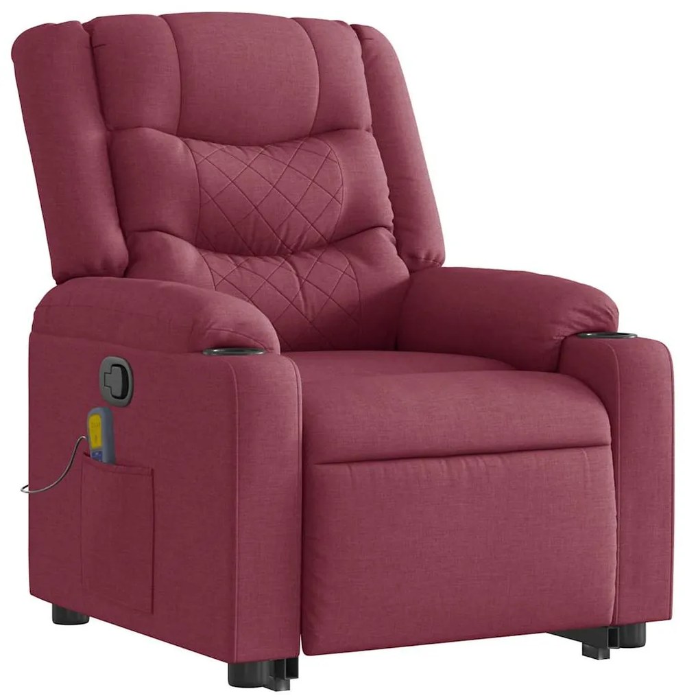 Poltrona de massagens reclin. elevatória tecido vermelho tinto