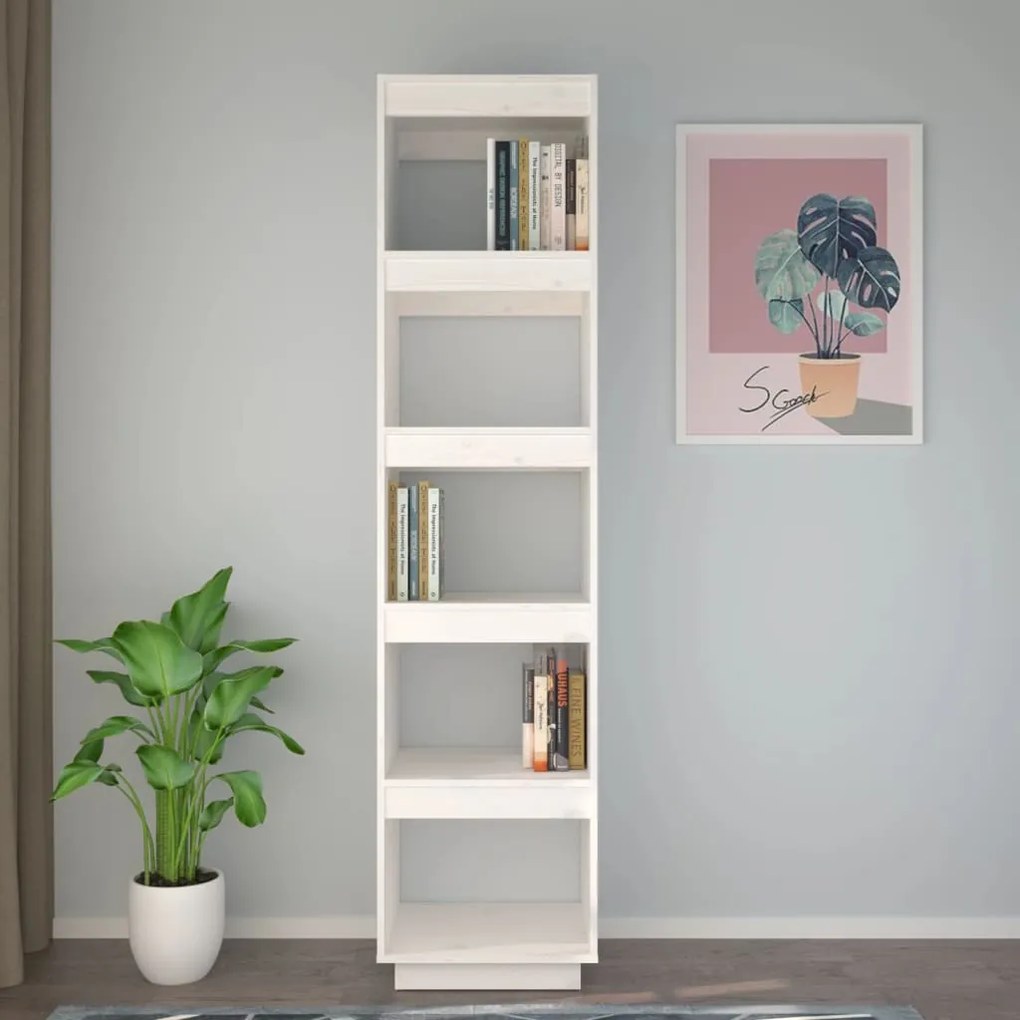 Estante/divisória 40x35x167 cm pinho maciço branco