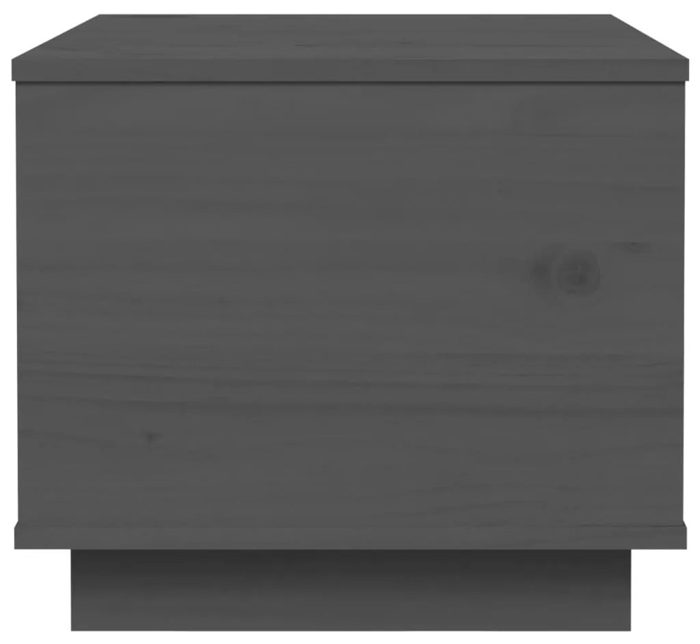 Mesa de centro 40x50x35 cm madeira de pinho maciça cinzento