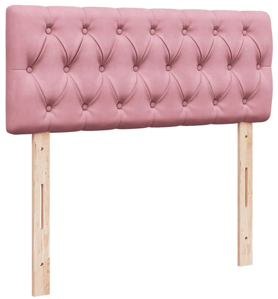Cama boxspring com colchão 120x200 cm veludo rosa