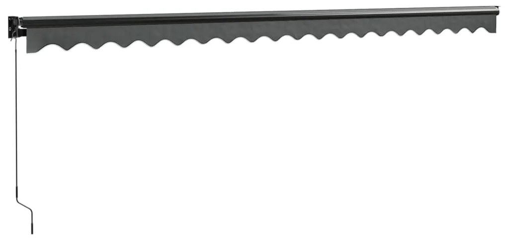 Toldo retrátil 5x3 m tecido e alumínio antracite