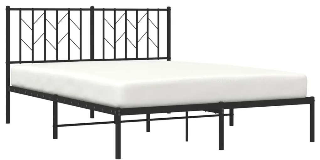 Estrutura de cama com cabeceira 140x190 cm metal preto