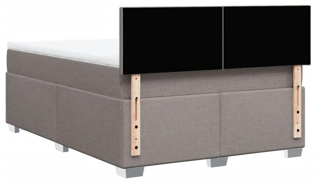 Cama com molas/colchão 140x190 cm tecido castanho-acinzentado
