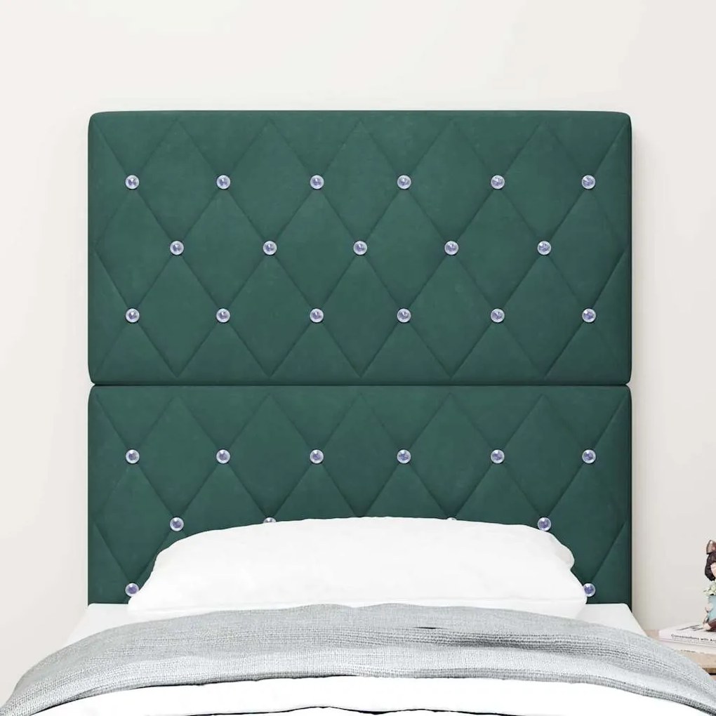 Cabeceira LED Verde Escuro 80 cm em Veludo