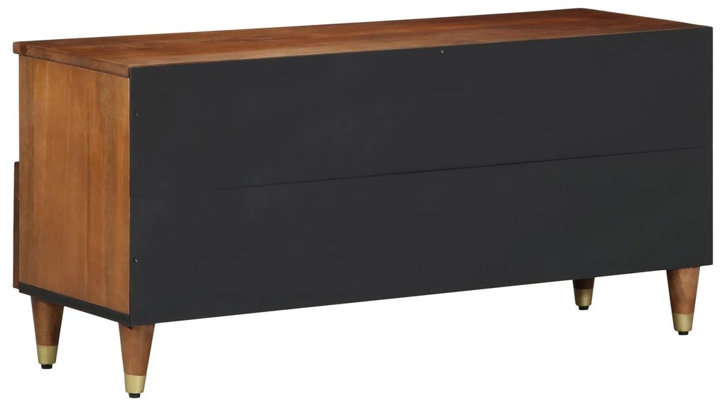 Armário de TV 100x33x46 cm Madeira Sólida de Mangueira