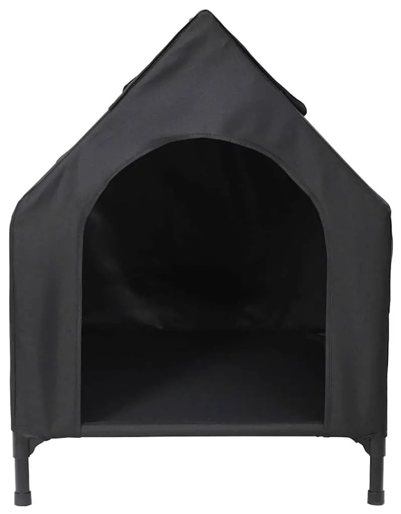 Casa para Cão de Tecido Oxford Preto e Aço