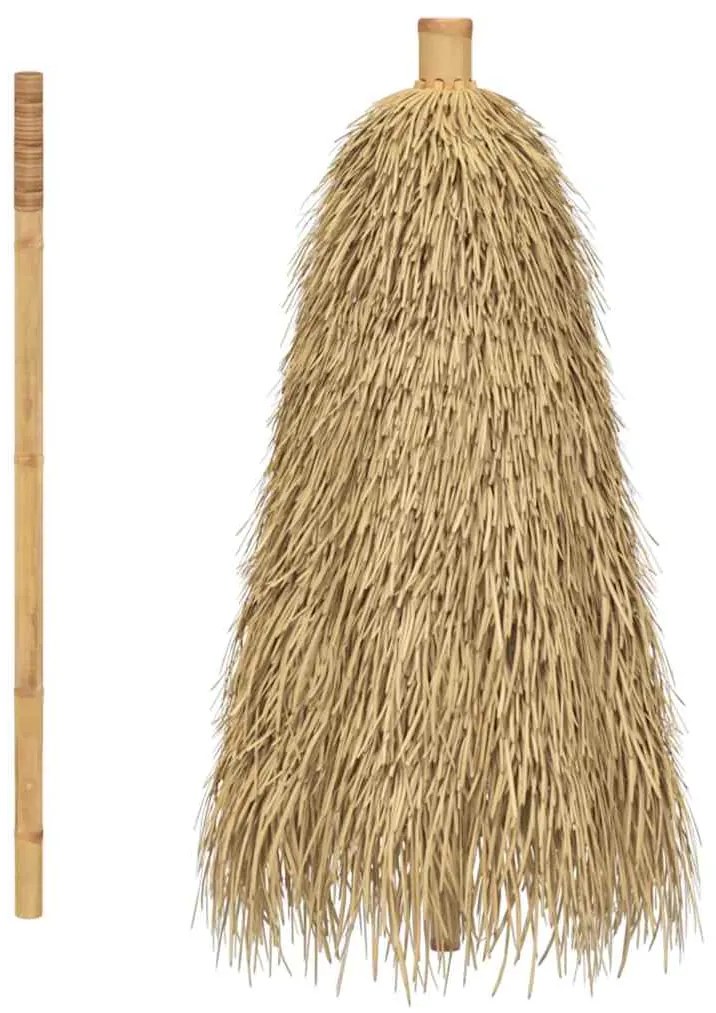 Guarda-chuva Tiki com dossel de folha de bananeira 240 cm Bambu