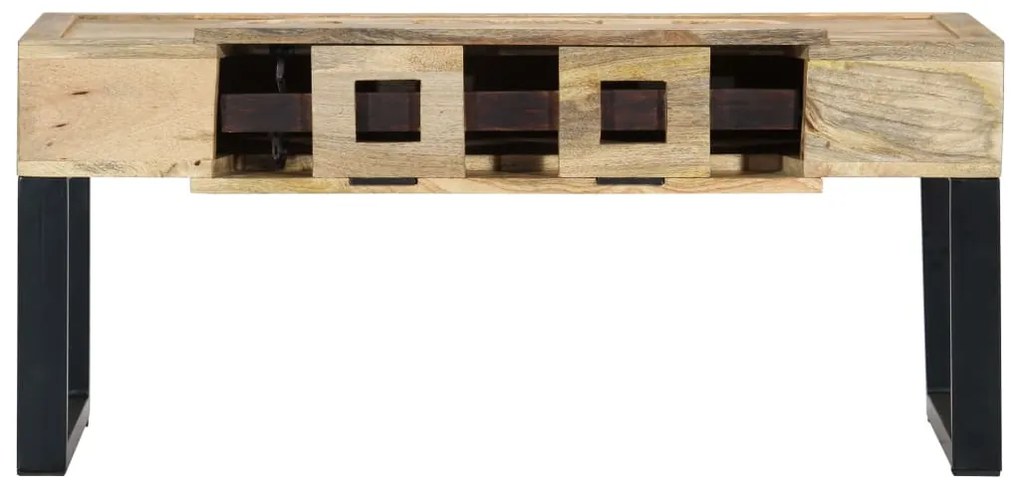 Mesa de centro estilo cassete 100x52x45 cm mangueira maciça