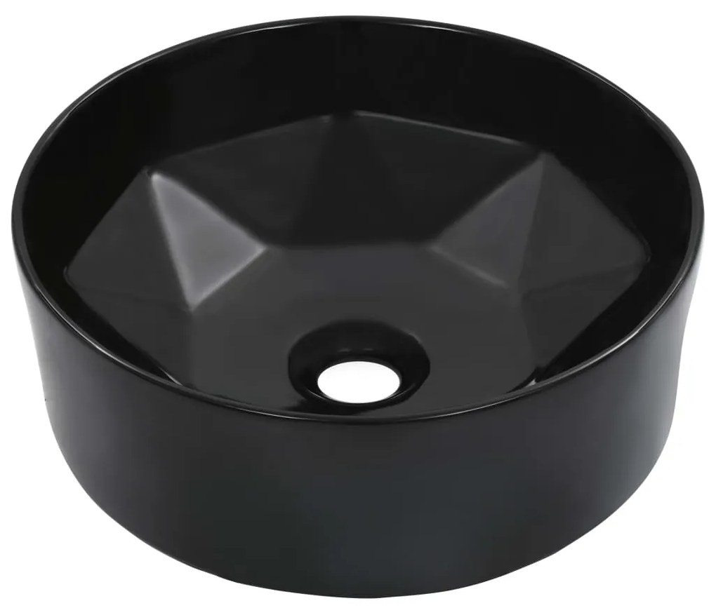 Lavatório 36x14 cm cerâmica preto