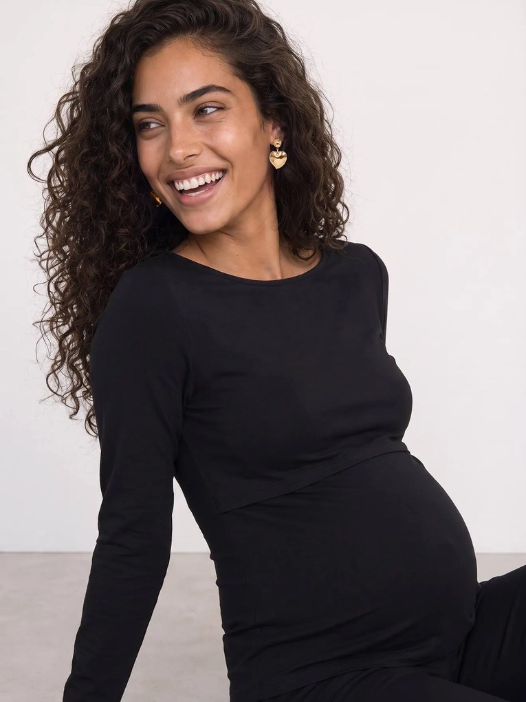 T-shirt de gravidez e amamentação preto