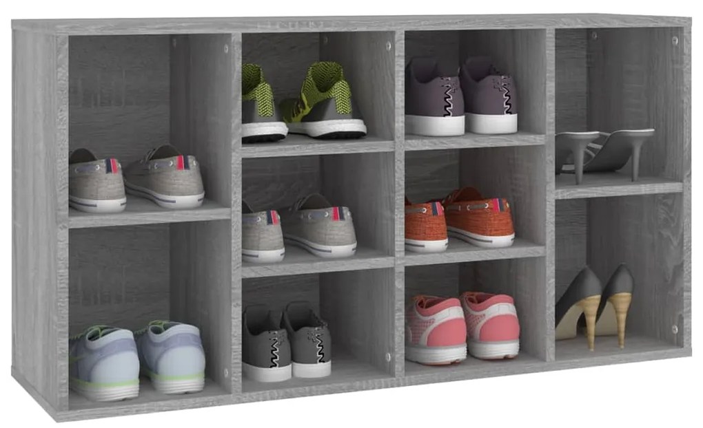 Banco sapateira 103x30x54,5cm derivados madeira cinzento sonoma